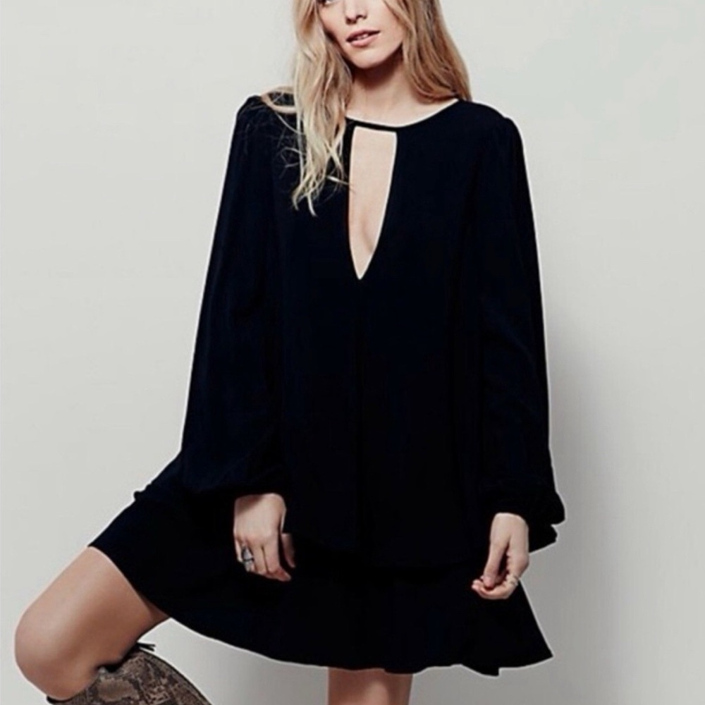 Free People Black Long Sleeve Dress